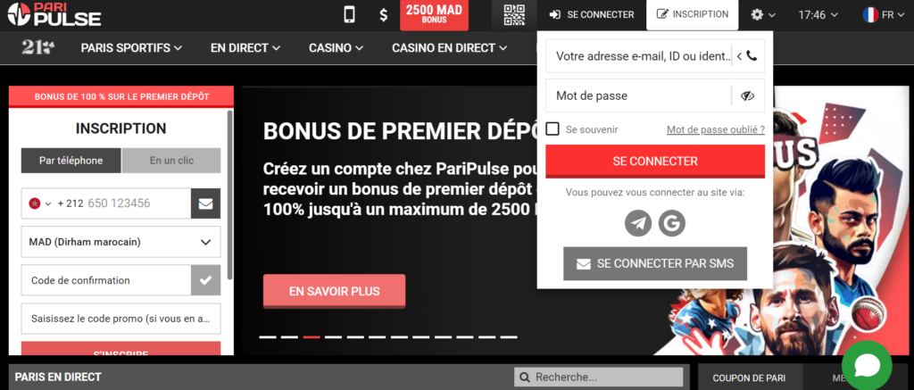 Inscription et connexion via l'application PariPulse
