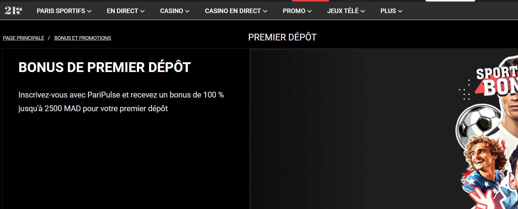 Bonus de bienvenue Paripulse pour les paris sportifs