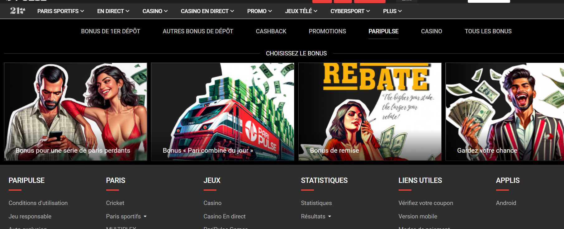 Autres bonus pour les clients réguliers PariPulse
