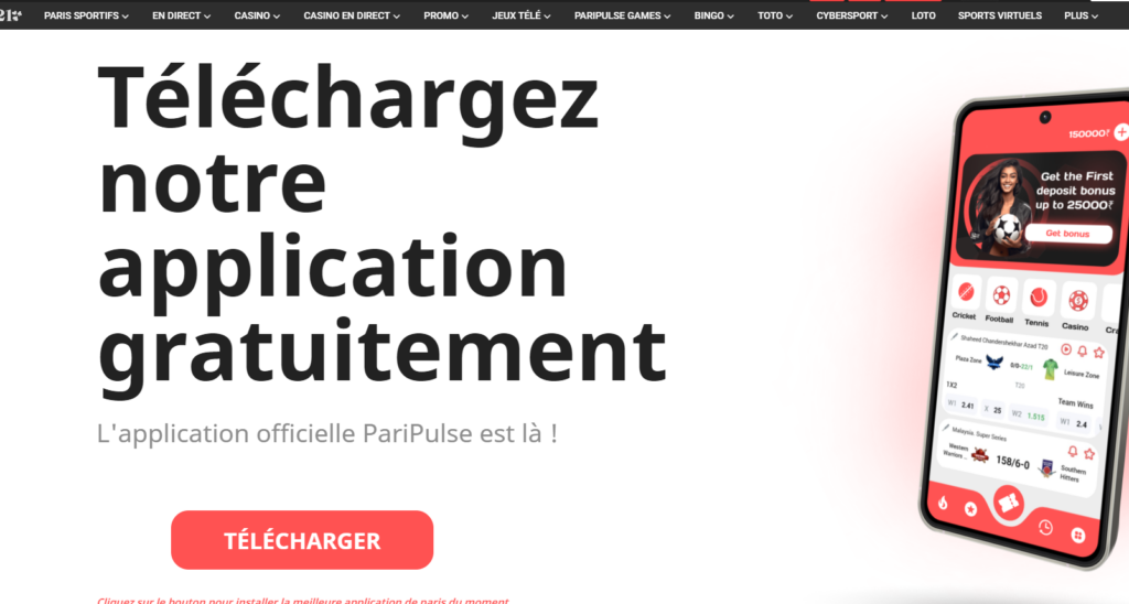 Options d'accès mobile PariPulse Maroc